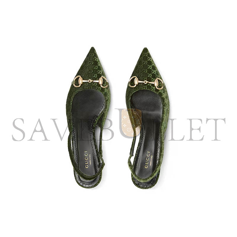 GUCCI WOMEN'S SLINGBACK PUMP WITH HORSEBIT 835978